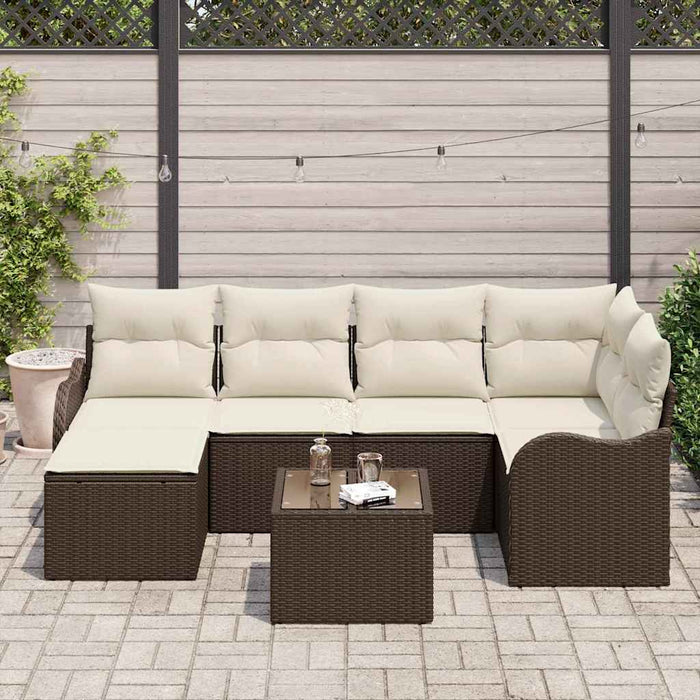 Set da Giardino : Divano 6 Pezzi con Cuscini Grigi in Rattan 3345778