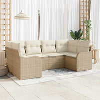 Set di divani da giardino  in 6 pezzi con cuscini in rattan beige in polietilene 3345841