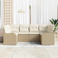 Set di divani da giardino  in 6 pezzi con cuscini in rattan beige in polietilene 3345841