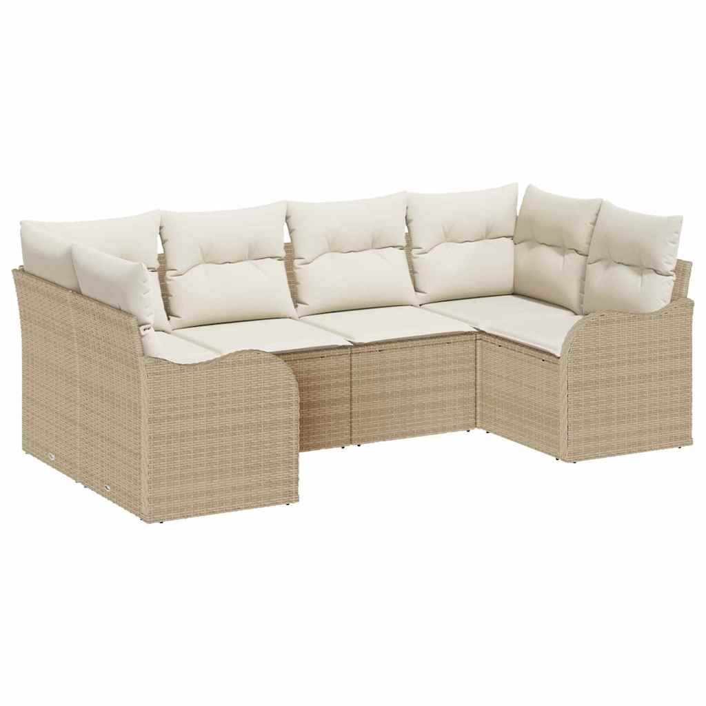 Set di divani da giardino  in 6 pezzi con cuscini in rattan beige in polietilene 3345841