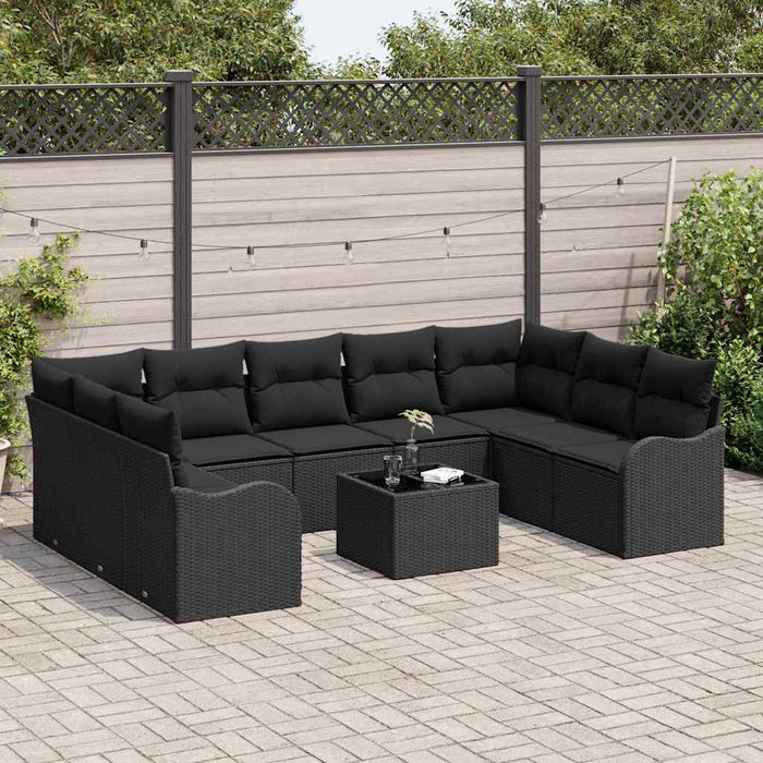 Set di divani da giardino  da 10 pezzi con cuscini in polyrattan beige. 3345873
