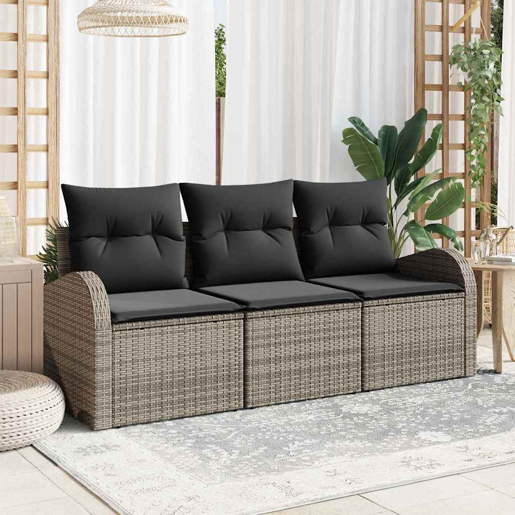 Set Divano da Giardino-Sofa da Giardino-Divanetto da esterno Grigio polyrattan 382075