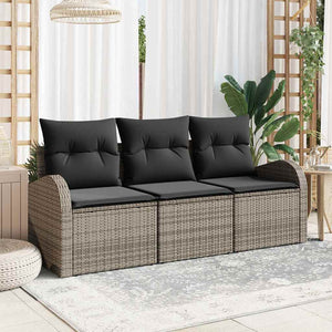 Set Divano da Giardino-Sofa da Giardino-Divanetto da esterno Grigio polyrattan 382075