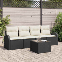 Set Divano da Giardino-Sofa da Giardino-Divanetto da esterno Nero 55 x 55 x 37 cm polyrattan 375665