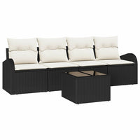 Set Divano da Giardino-Sofa da Giardino-Divanetto da esterno Nero 55 x 55 x 37 cm polyrattan 375665