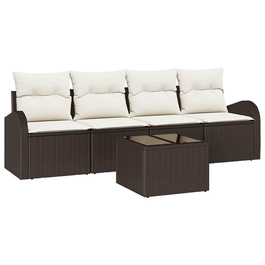 Set Divano da Giardino-Sofa da Giardino-Divanetto da esterno Marrone 55 x 55 x 37 cm polyrattan
