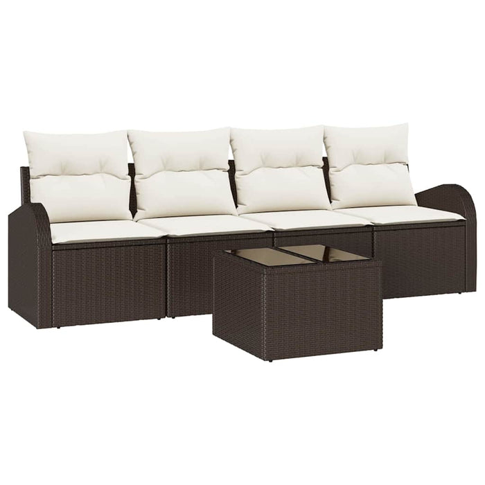 Set Divano da Giardino-Sofa da Giardino-Divanetto da esterno Marrone 55 x 55 x 37 cm polyrattan