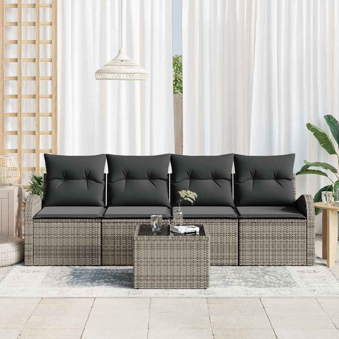 Set Divano da Giardino-Sofa da Giardino-Divanetto da esterno Grigio 55 x 55 x 37 cm polyrattan