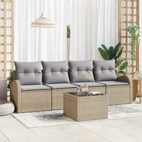 Set Divano da Giardino-Sofa da Giardino-Divanetto da esterno Beige 55 x 55 x 37 cm polyrattan