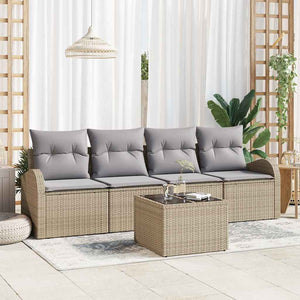 Set Divano da Giardino-Sofa da Giardino-Divanetto da esterno Beige 55 x 55 x 37 cm polyrattan