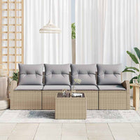 Set Divano da Giardino-Sofa da Giardino-Divanetto da esterno Beige 55 x 55 x 37 cm polyrattan