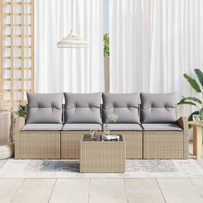 Set Divano da Giardino-Sofa da Giardino-Divanetto da esterno Beige 55 x 55 x 37 cm polyrattan