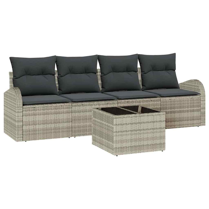 Set Divano da Giardino-Sofa da Giardino-Divanetto da esterno Grigio chiaro 55 x 55 x 37 cm polyrattan