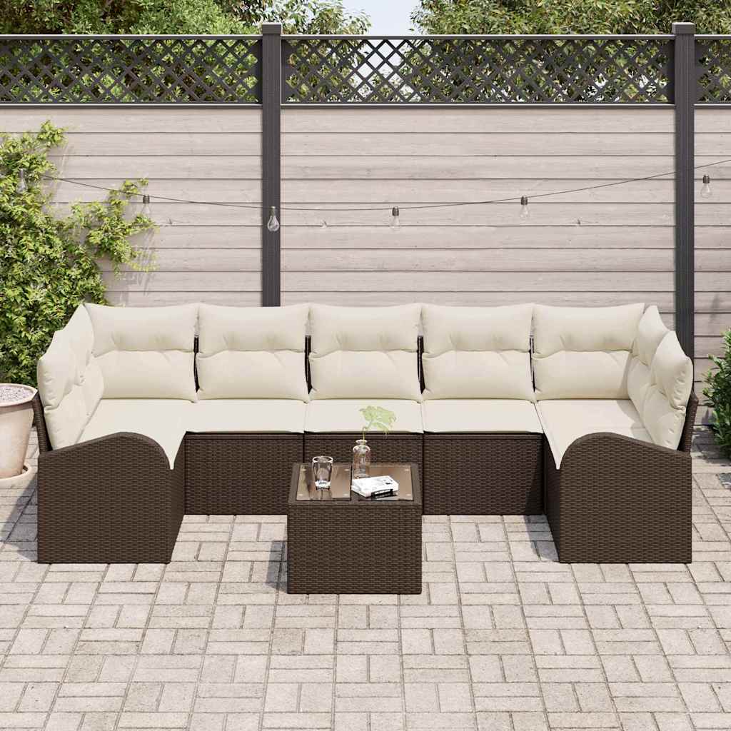 Set Divano da Giardino 8 pcs Marrone 55 x 55 x 37 cm polyrattan 3345958