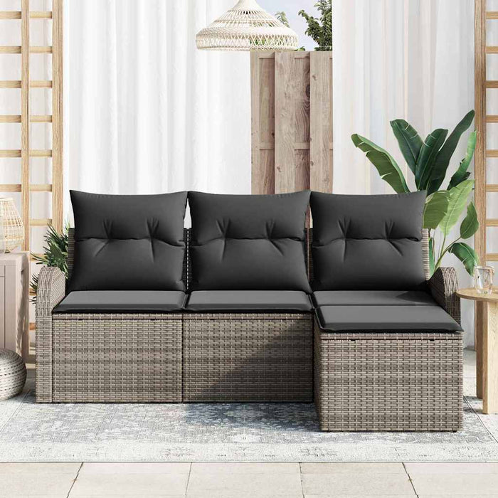 Set Divano da Giardino-Sofa da Giardino-Divanetto da esterno Grigio polyrattan 139586