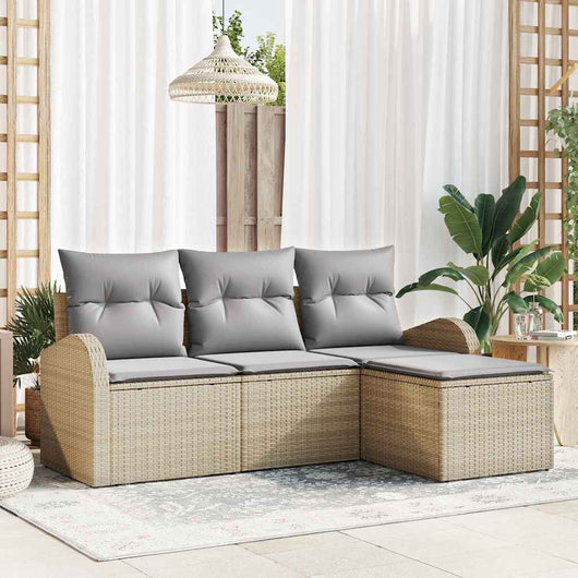 Set Divano da Giardino-Sofa da Giardino-Divanetto da esterno Beige polyrattan 341674