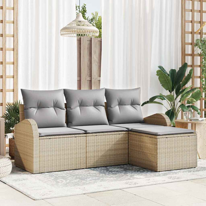 Set Divano da Giardino-Sofa da Giardino-Divanetto da esterno Beige polyrattan 341674