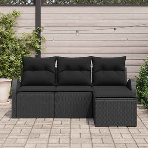 Set Divano da Giardino-Sofa da Giardino-Divanetto da esterno Nero polyrattan 986580