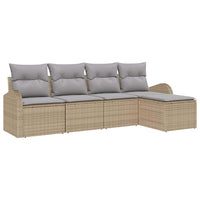 Set Divano da Giardino 5 pz-Sofa da Giardino-Divanetto da esterno Beige polyrattan 396930