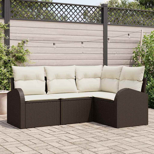 Set Divano da Giardino-Sofa da Giardino-Divanetto da esterno Marrone polyrattan 373808