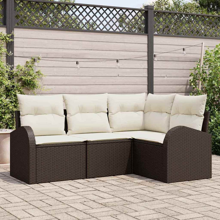 Set Divano da Giardino-Sofa da Giardino-Divanetto da esterno Marrone polyrattan 373808