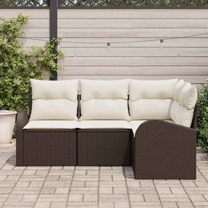 Set Divano da Giardino-Sofa da Giardino-Divanetto da esterno Marrone polyrattan 373808