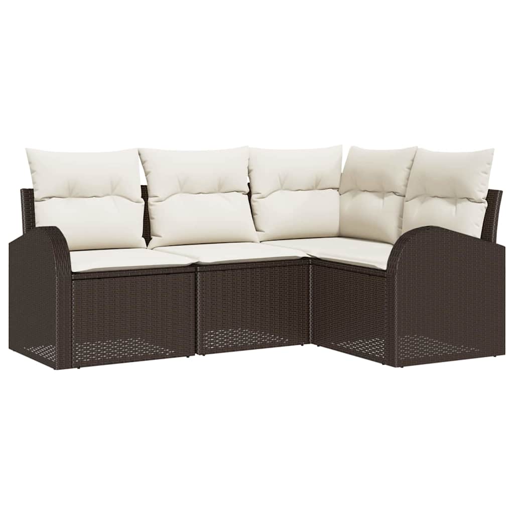 Set Divano da Giardino-Sofa da Giardino-Divanetto da esterno Marrone polyrattan 373808
