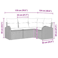Set Divano da Giardino-Sofa da Giardino-Divanetto da esterno Marrone polyrattan 373808