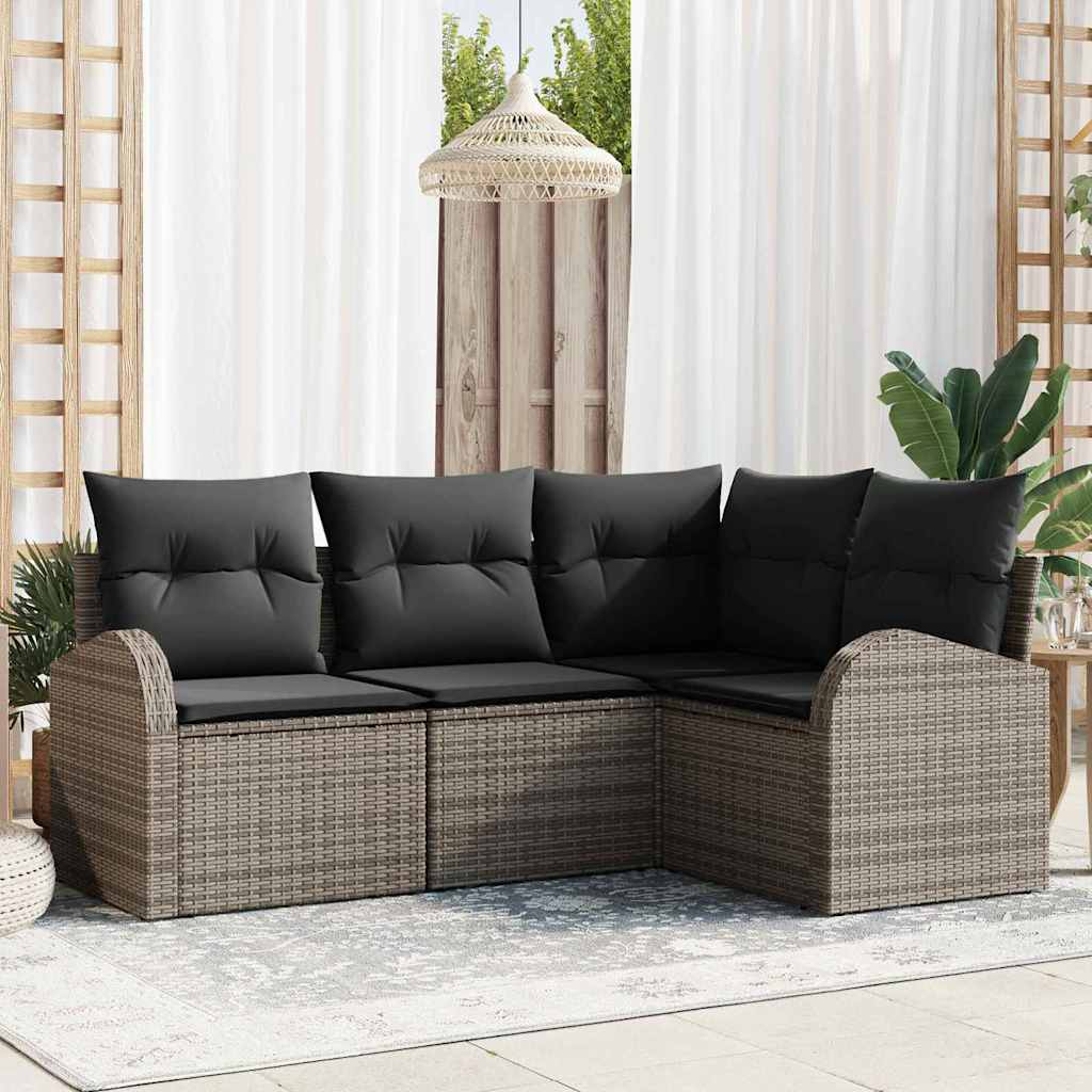 Set Divano da Giardino-Sofa da Giardino-Divanetto da esterno Grigio polyrattan 890061