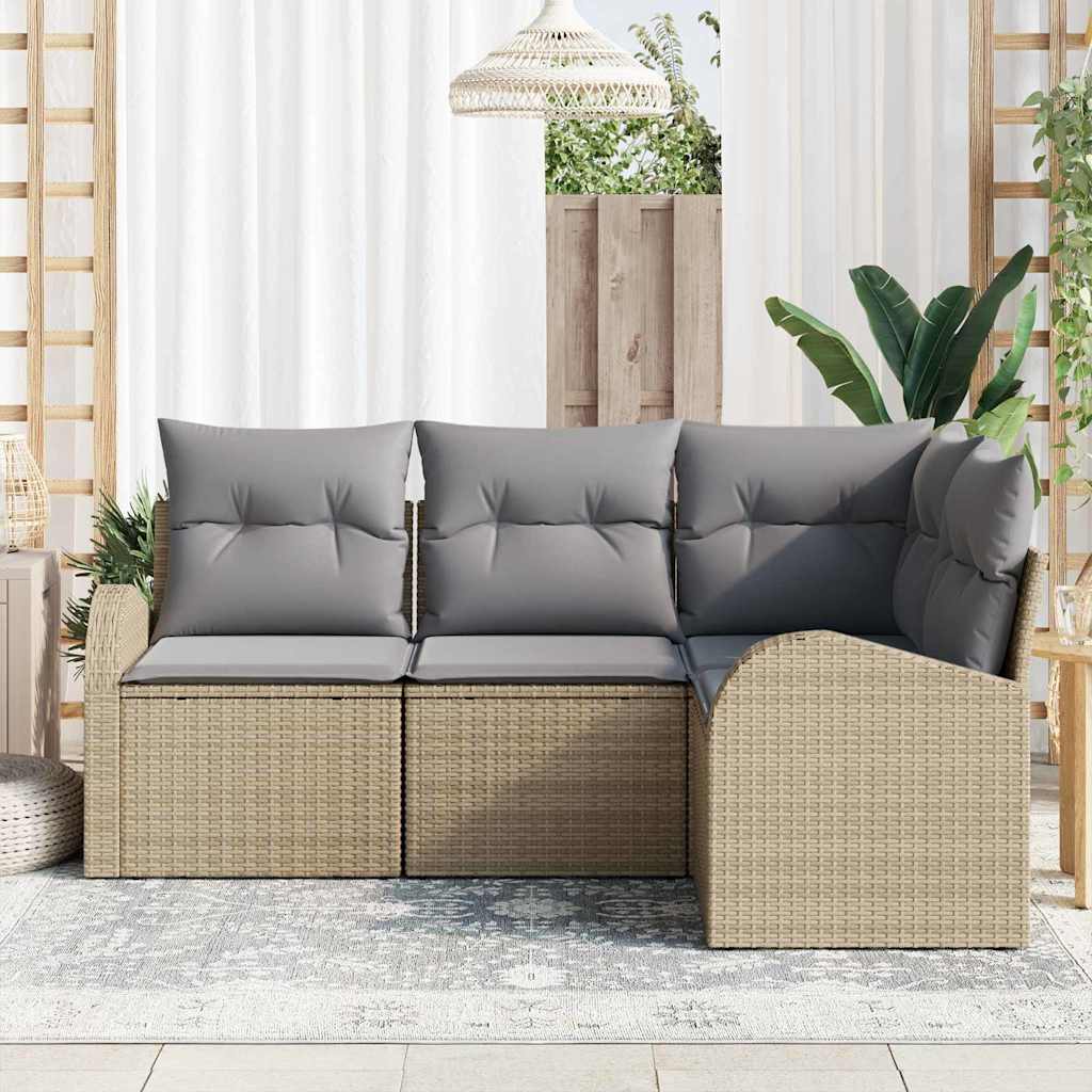 Set Divano da Giardino-Sofa da Giardino-Divanetto da esterno Beige polyrattan 490000
