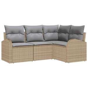 Set Divano da Giardino-Sofa da Giardino-Divanetto da esterno Beige polyrattan 490000