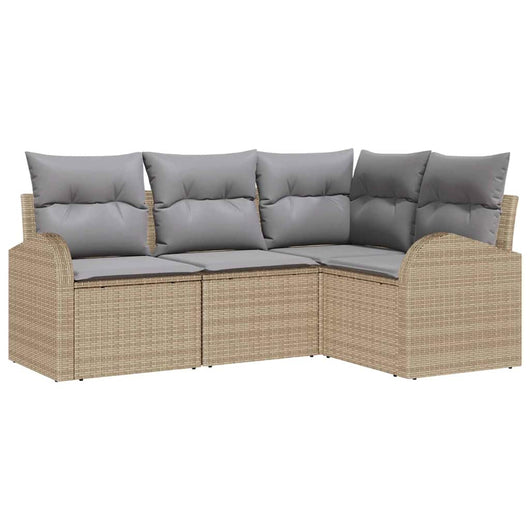 Set Divano da Giardino-Sofa da Giardino-Divanetto da esterno Beige polyrattan 490000