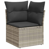 Set Divano da Giardino 4 pz-Sofa da Giardino-Divanetto da esterno Grigio chiaro polyrattan 298743