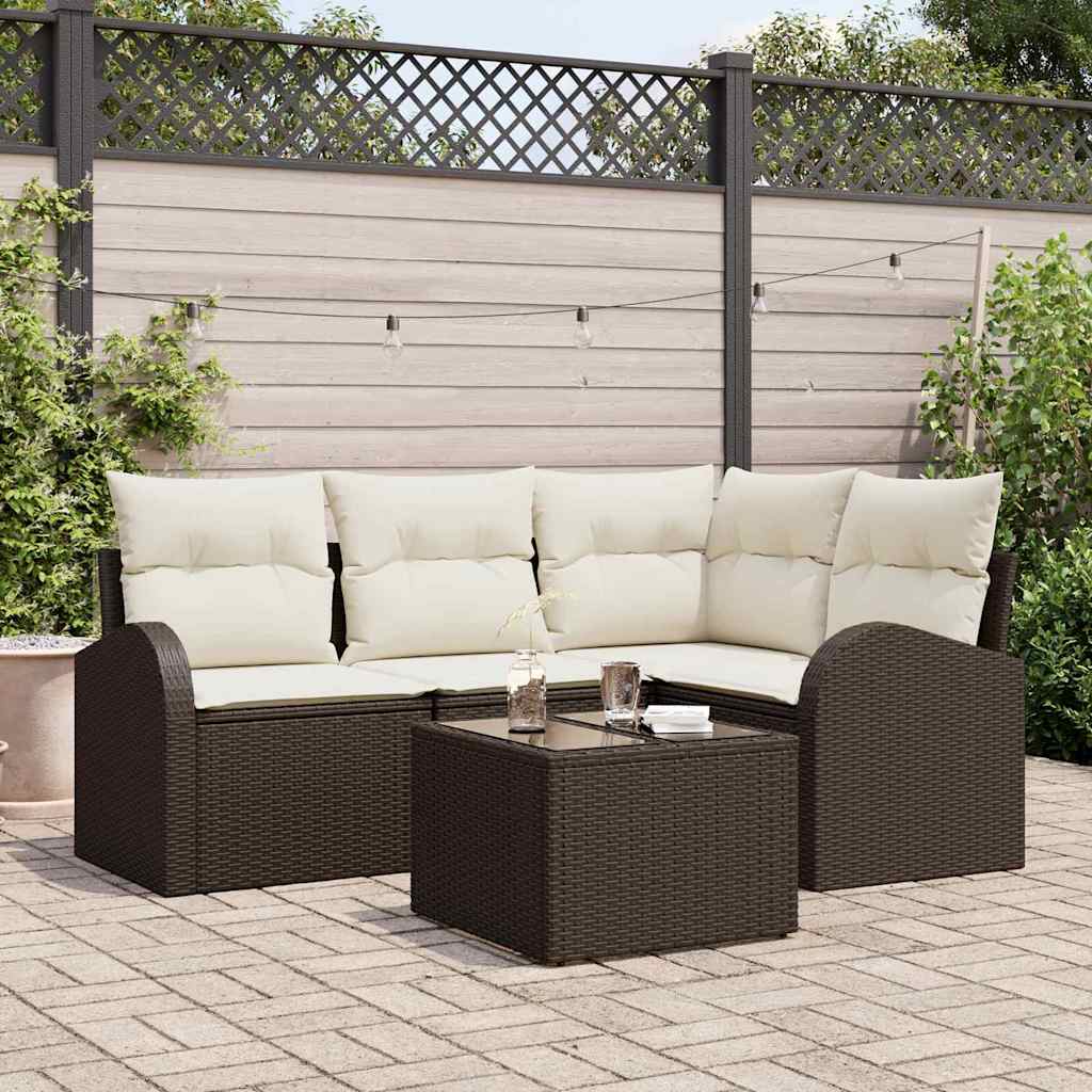 Set Divano da Giardino-Sofa da Giardino-Divanetto da esterno Marrone polyrattan 914758