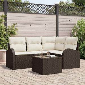 Set Divano da Giardino-Sofa da Giardino-Divanetto da esterno Marrone polyrattan 914758