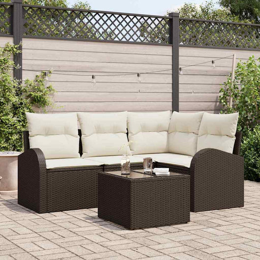 Set Divano da Giardino-Sofa da Giardino-Divanetto da esterno Marrone polyrattan 914758