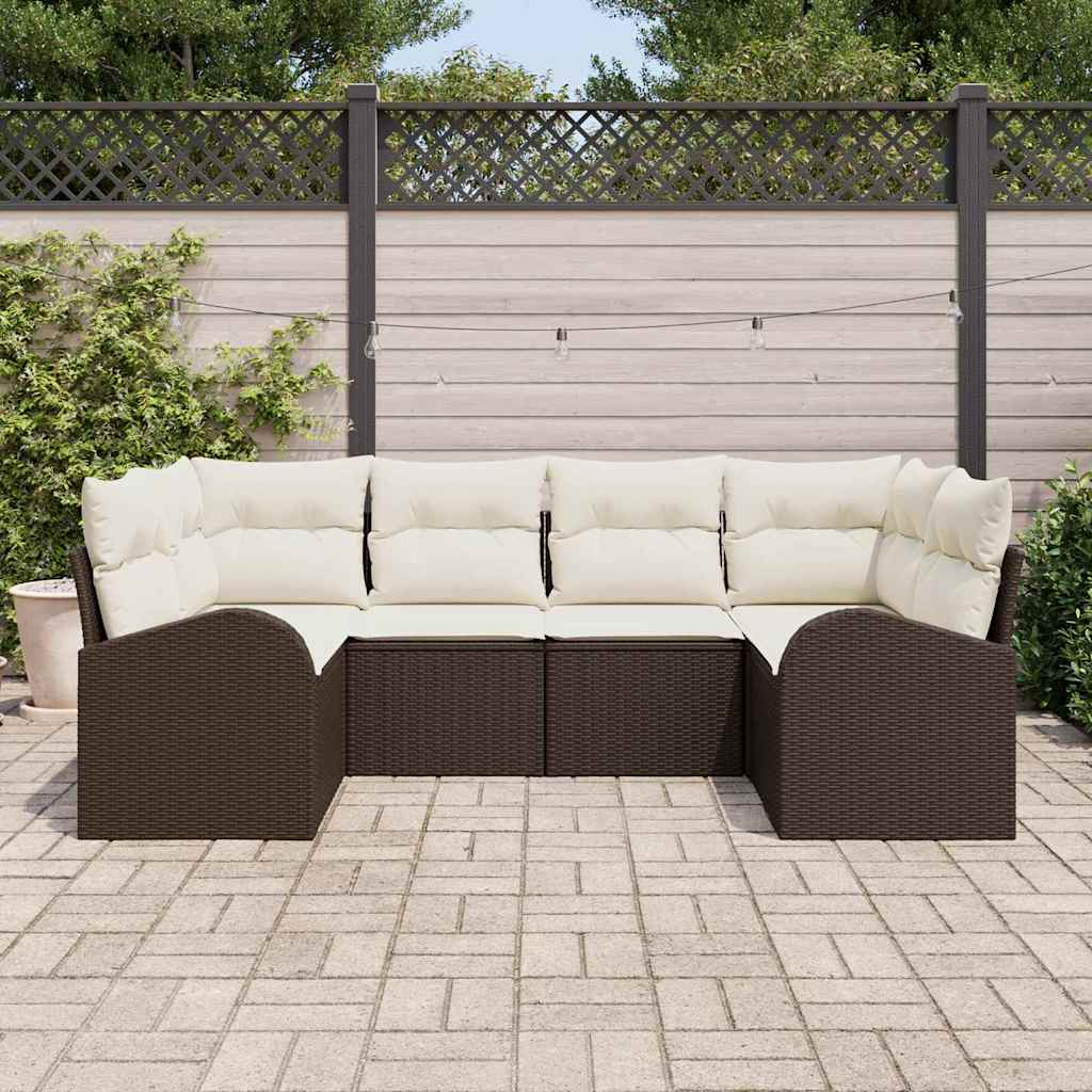 Set da Giardino 6 Pezzi  in Rattan Sintetico Marrone 3346178