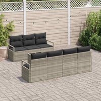 Set di Divani da Giardino Con Cuscini a 8 Pezzi Grigio Chiaro Polyrattan 3346292