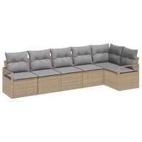 Set divano da giardino 6 pezzi con cuscini beige in rattan sintetico 3346400