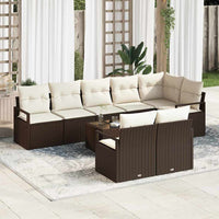 Set di divani 9 pcs Marrone polyrattan 3346438