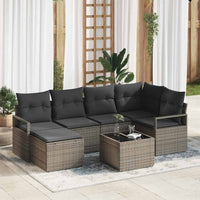 Set di divano da giardino in 6 pezzi con cuscini in polyrattan nero. 3346459