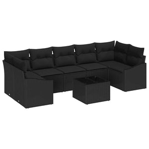 Set Divano da Giardino con cuscino Nero 55 x 55 x 37 cm 3346643