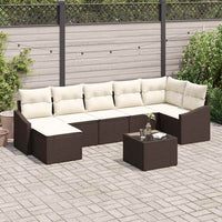 Set Divano da Giardino 8 pcs Marrone Poly Rattan 3346818
