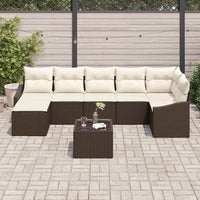 Set Divano da Giardino 8 pcs Marrone Poly Rattan 3346818