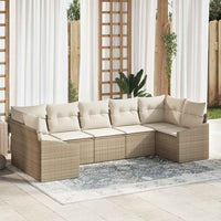 Set Divano da Giardino 7 pcs Beige Poly Rattan 3346871