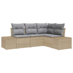 Set Divano da Giardino 4 pz-Sofa da Giardino-Divanetto da esterno Beige polyrattan 763545