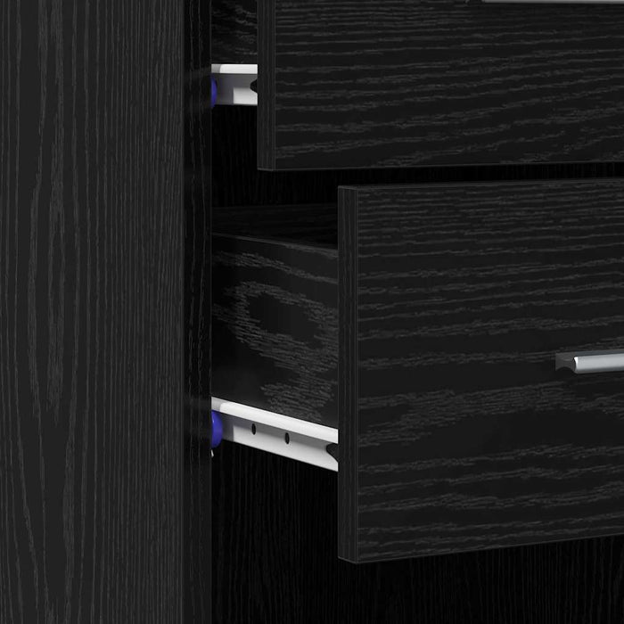 Credenza Rovere nero 30 x 42.5 x 185 cm Legno multistrato 868741