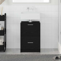 Mobile Lavabo  Rovere Nero 40x37x59 cm Legno Ingegnerizzato 868814