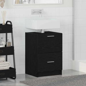 Mobile Lavabo  Rovere Nero 40x37x59 cm Legno Ingegnerizzato 868814