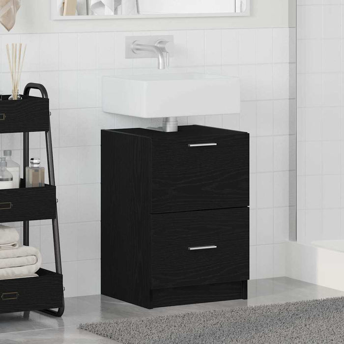Mobile Lavabo  Rovere Nero 40x37x59 cm Legno Ingegnerizzato 868814